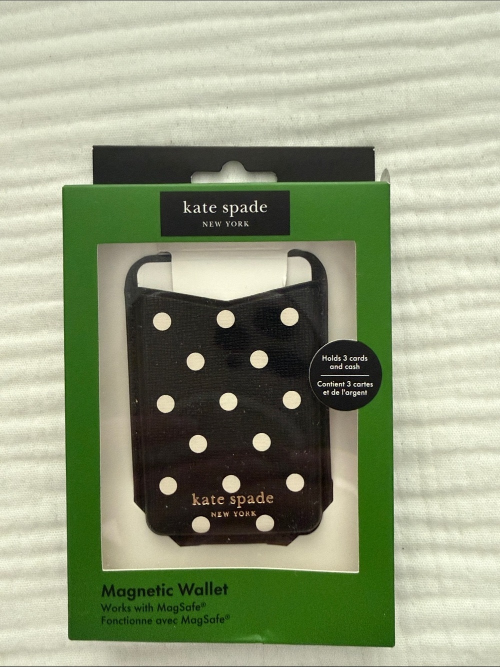 kate spade Black with White Polka Dots Magnetic Wallet